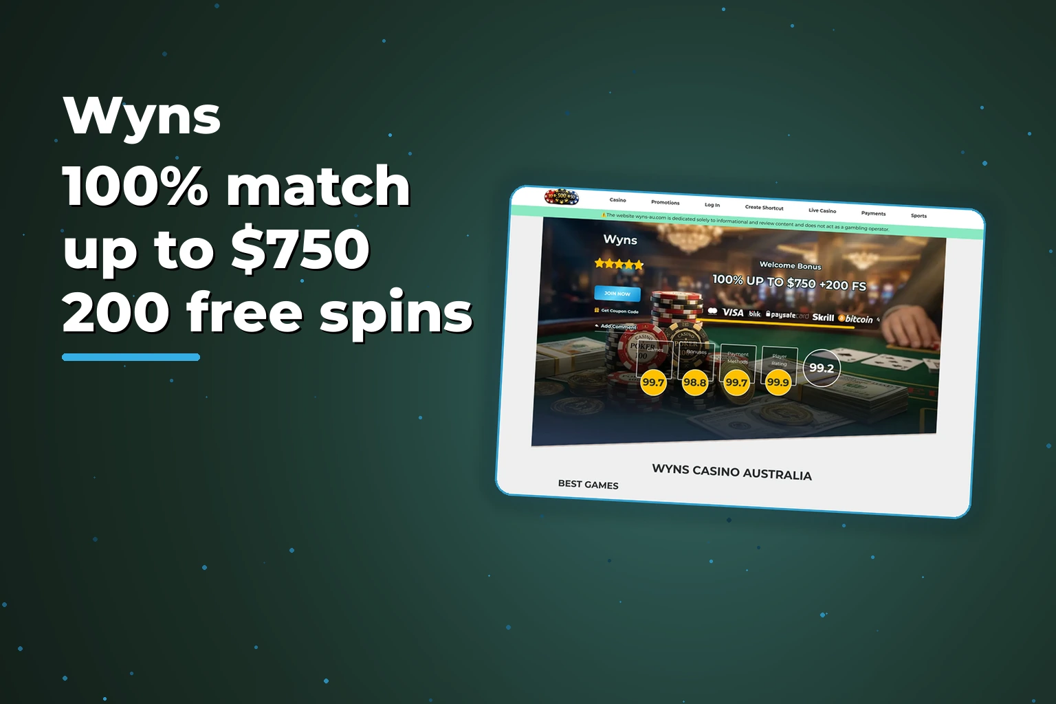 Wyns Australia Online Casino: Pokies Live Games and Sports Betting